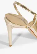 Inez Specchio Leather Sandal(5,Gold)