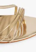 Inez Specchio Leather Sandal(5,Gold)
