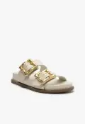 Enola Sporty Leather Sandal(5,Pearl)