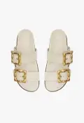 Enola Sporty Leather Sandal(5,Pearl)