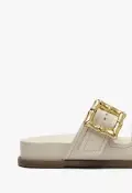 Enola Sporty Leather Sandal(5,Pearl)