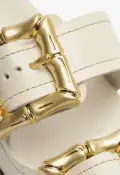 Enola Sporty Leather Sandal(5,Pearl)