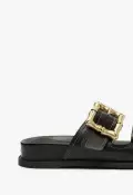 Enola Sporty Leather Sandal(5,Black)