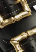 Enola Sporty Leather Sandal(5,Black)