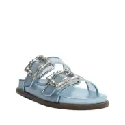 Enola Sporty Vinyl Sandal(5,Sky way)