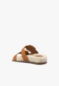 Enola Weekend Sporty Cow Suede Sandal(5,Honey Peach)