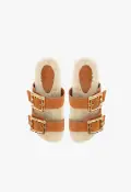 Enola Weekend Sporty Cow Suede Sandal(5,Honey Peach)