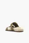 Enola Weekend Sporty Cow Suede Sandal(5,Moss Green)