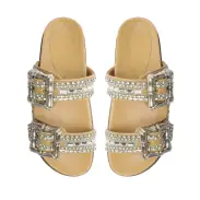 Enola Shine Sporty Leather Sandal(5,Light Wood)