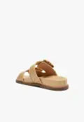 Enola Sporty Woven Leather Sandal(5,Light Beige)