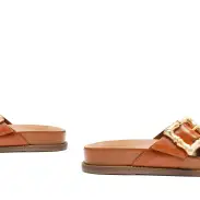 Enola Crossed Sporty Sandal(5,Camel)