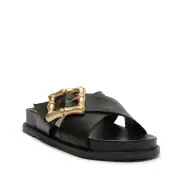 Enola Crossed Sporty Sandal(5,Black)