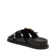Enola Crossed Sporty Sandal(5,Black)