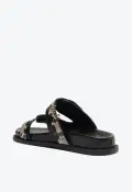 Harper Sporty Leather Sandal(5,Black)