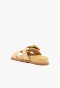 Enola Sporty Woven Leather Sandal(5,Beige)