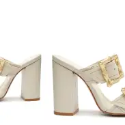 Enola Leather Sandal(5,Pearl)