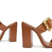 Enola Studs Leather Sandal(5,Honey Peach)