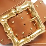 Enola Studs Leather Sandal(5,Honey Peach)