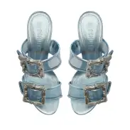 Enola Vinyl Leather Sandal(5,Sky way)