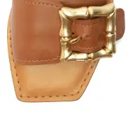 Enola Leather Sandal(5,New Wood)