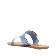 Enola Double Leather Sandal(5,Blue)
