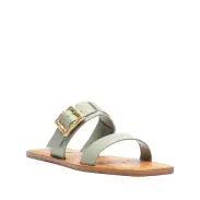 Enola Double Leather Sandal(5,Green)