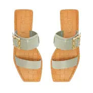Enola Double Leather Sandal(5,Green)