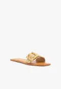 Enola Woven Leather Sandal(5,Beige)