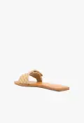 Enola Woven Leather Sandal(5,Beige)