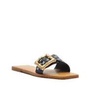 Enola Woven Leather Sandal(5,Blue)