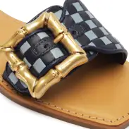 Enola Woven Leather Sandal(5,Blue)