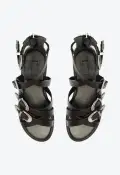 Harper Leather Sandal(5,Black)