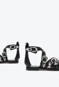Harper Leather Sandal(5,Black)