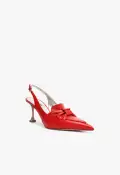 Fiorella Mid Leather Pump(5,Red)