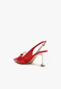 Fiorella Mid Leather Pump(5,Red)