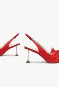 Fiorella Mid Leather Pump(5,Red)