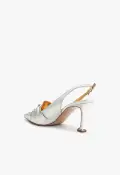 Fiorella Mid Leather Pump(5,Silver)