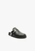 Grace Leather Flat(5,Black)