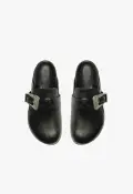 Grace Leather Flat(5,Black)