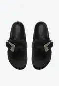 Grace Leather Flat(5,Black)