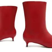 Gail Nappa Leather Bootie(5,Red)