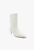 Gail Nappa Leather Bootie(5,White)