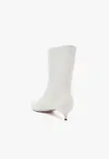 Gail Nappa Leather Bootie(5,White)
