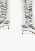 Gail Up Smashed Metallic Leather Boot(5,Silver)