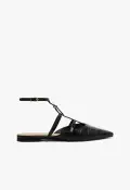 Hayden Ballet Crocodile-Embossed Leather Flat