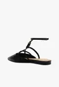 Hayden Ballet Crocodile-Embossed Leather Flat(5,Black)