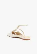Hayden Ballet Crocodile-Embossed Leather Flat(5,Pearl)