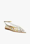 Iris Specchio Leather Flat(5,Silver)