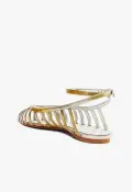 Iris Specchio Leather Flat(5,Silver)