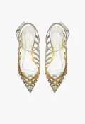 Iris Specchio Leather Flat(5,Silver)